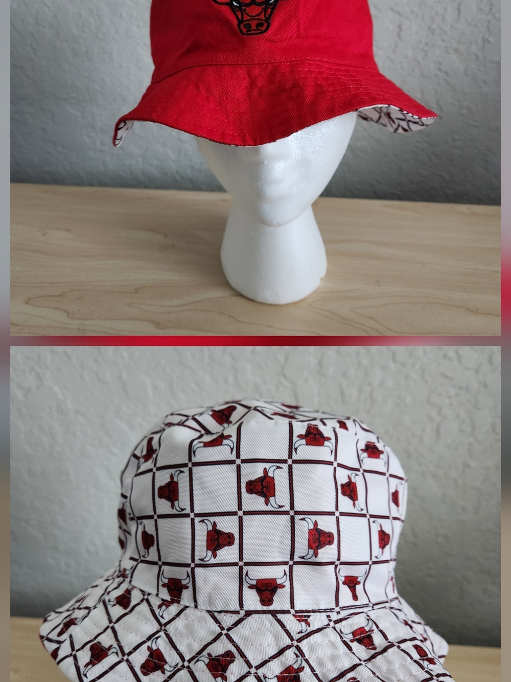 Chicago Bulls NBA Ultra Game Red Bucket Hat One Size Unisex Embroidered Sports